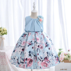 Kid's Girl Polyester Sleeveless Printed Pattern Princess Dress