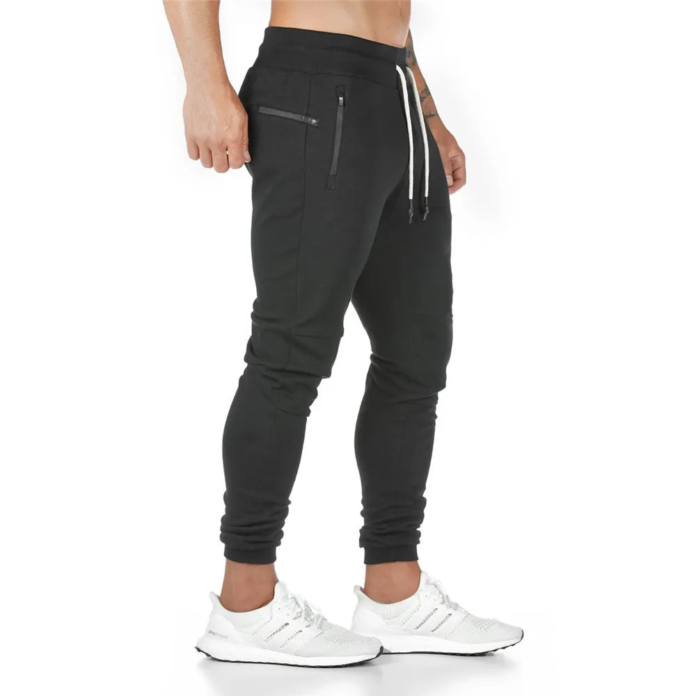 Men's Polyester Drawstring Closure Quick-Drying Gymwear Trousers