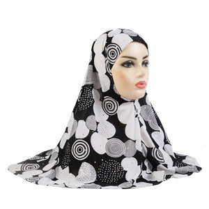 Women's Arabian Polyester Headwear Printed Pattern Casual Hijabs