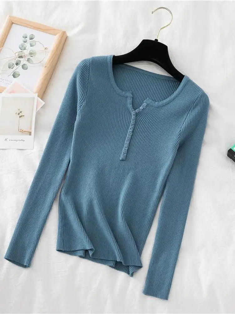 Women's Polyester V-Neck Full Sleeves Solid Pattern Sweater