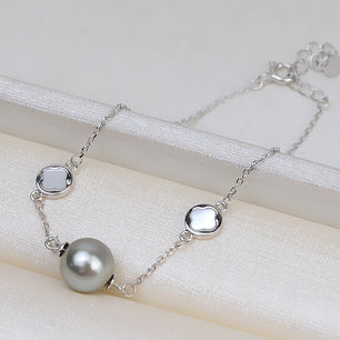 Women's 100% 925 Sterling Silver Freshwater Pearl Classic Bracelet