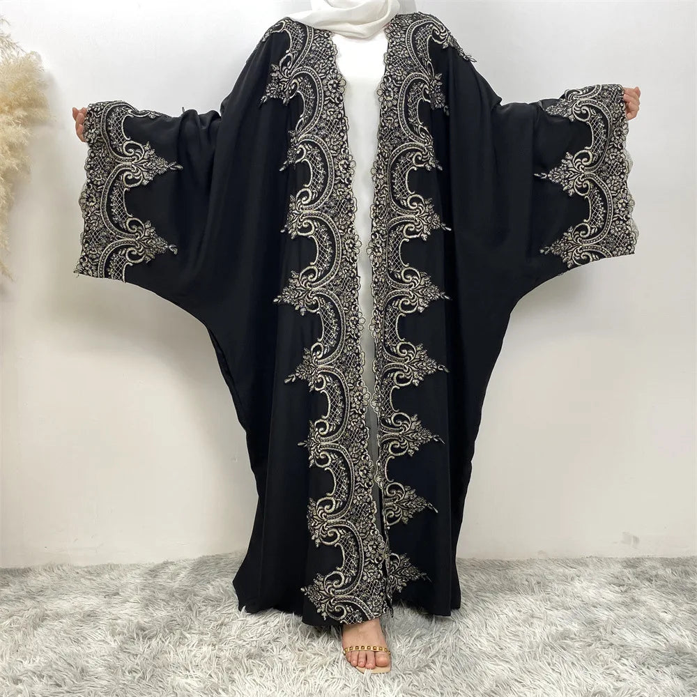 Women's Arabian Polyester Full Sleeves Printed Pattern Casual Abaya