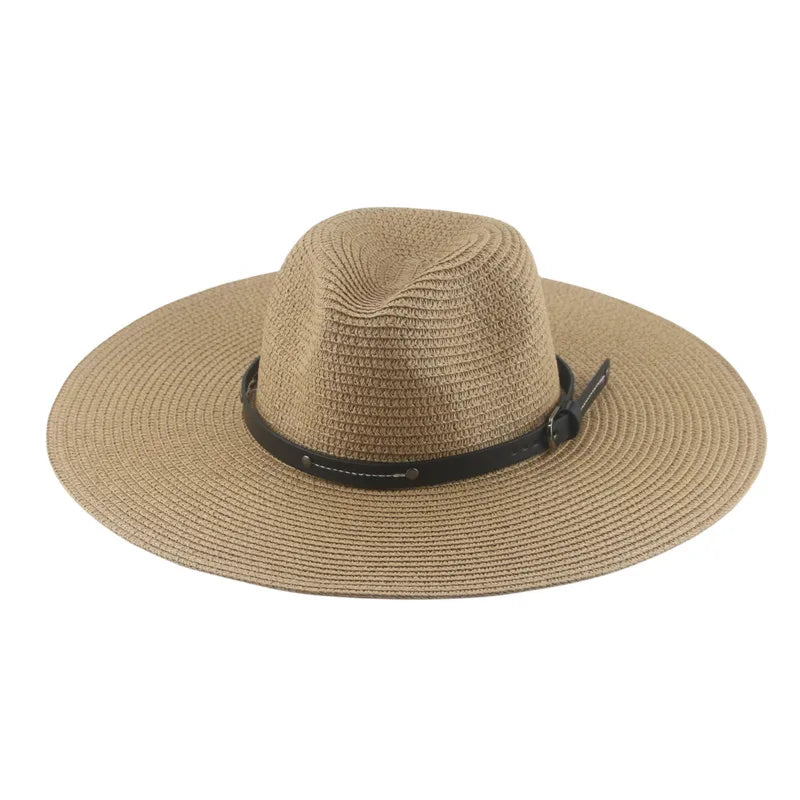 Women's Straw Solid Pattern Glamorous Sun Protection Brim Hat