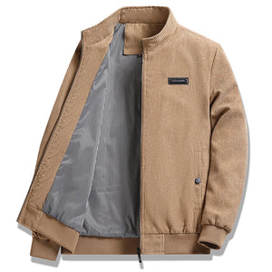 Men's Polyester Stand Collar Long Sleeves Windbreaker Jacket