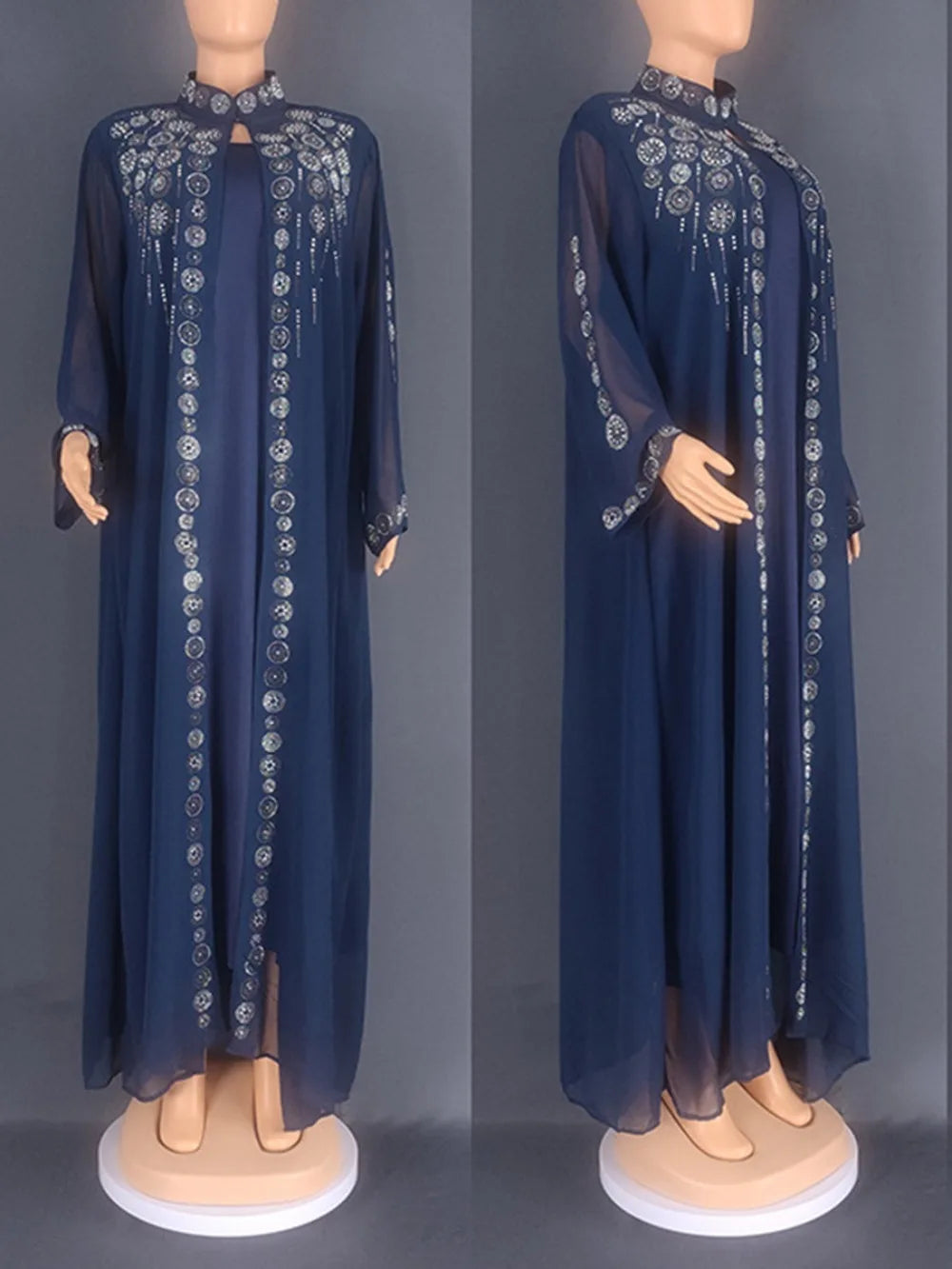 Women's Arabian Polyester Full Sleeves Embroidery Pattern Dress