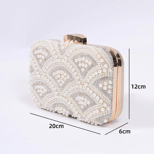 Women's Polyester Hasp Closure Rhinestone Pattern Luxury Clutch