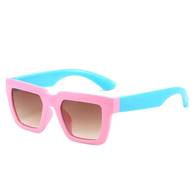 Kid's Plastic Frame Lens Polarized Square Shaped UV400 Sunglasses