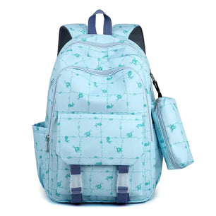 Kid's Polyester Zipper Closure Printed Pattern School Backpack