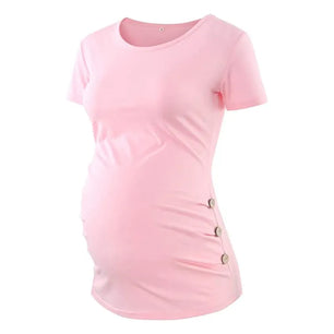 Women's Polyester Short Sleeve Plain Breastfeeding Maternity Top