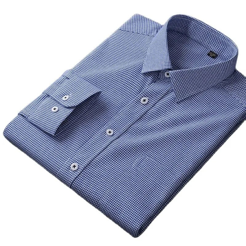 Men's Cotton Turndown Collar Long Sleeves Formal Wear Shirts