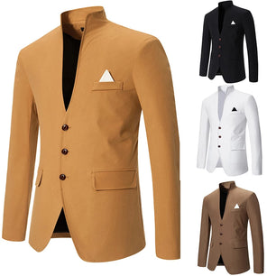 Men's Polyester Full Sleeves Single Breasted Wedding Blazer