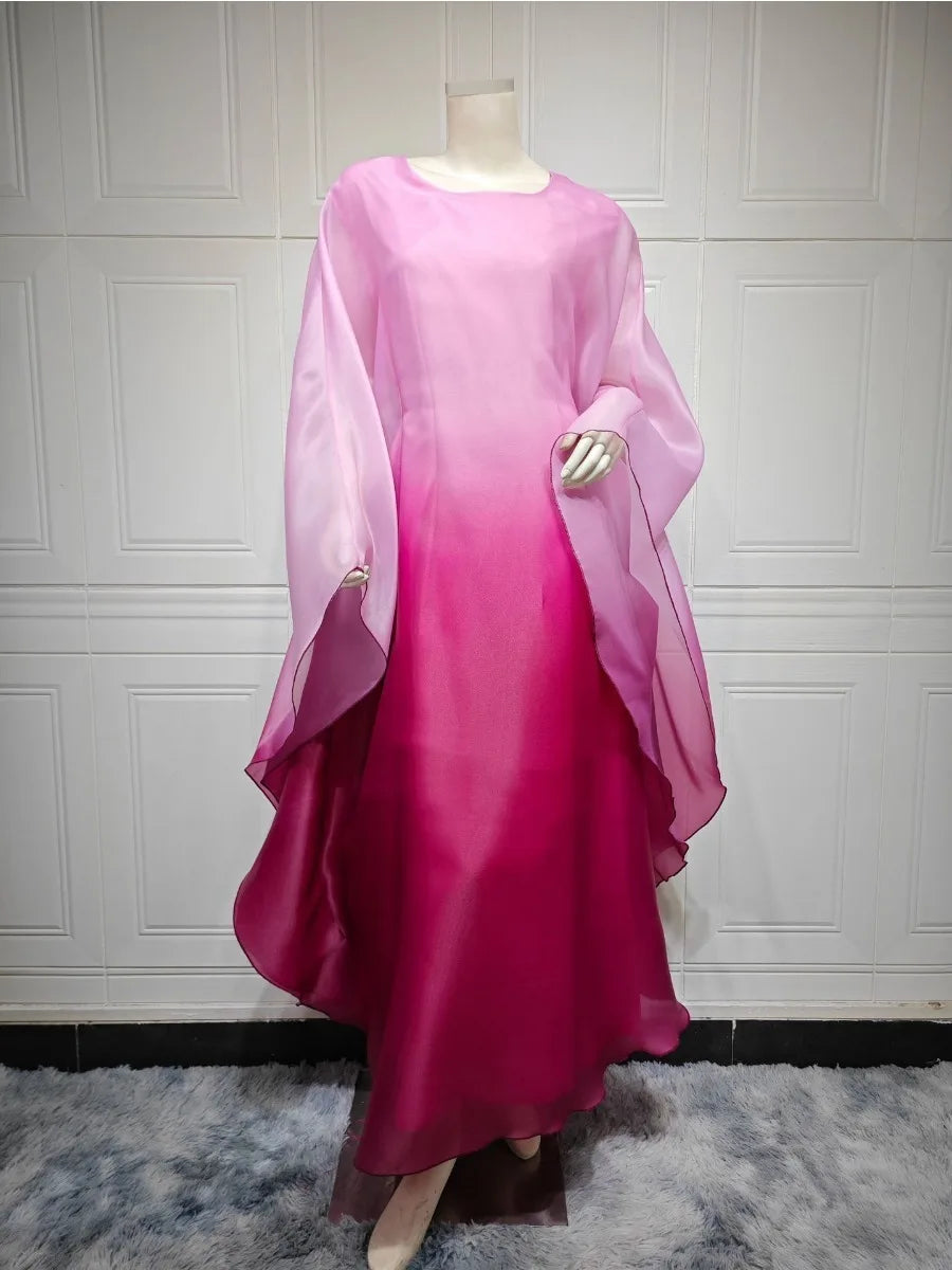 Women's Arabian Polyester Full Sleeves Gradient Casual Dress