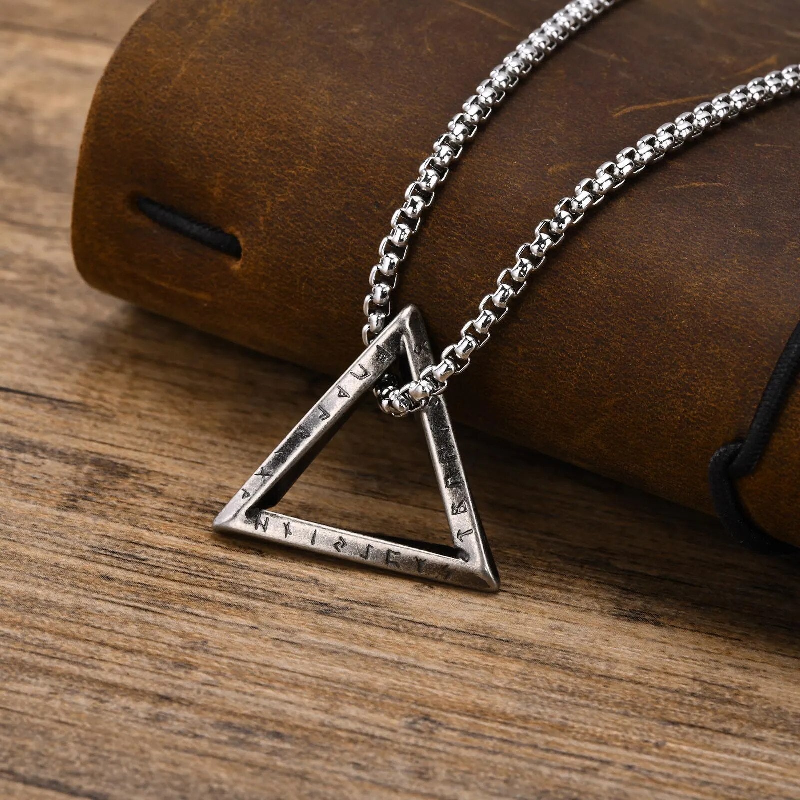 Men's Metal Stainless Steel Link Chain Geometric Pattern Necklace