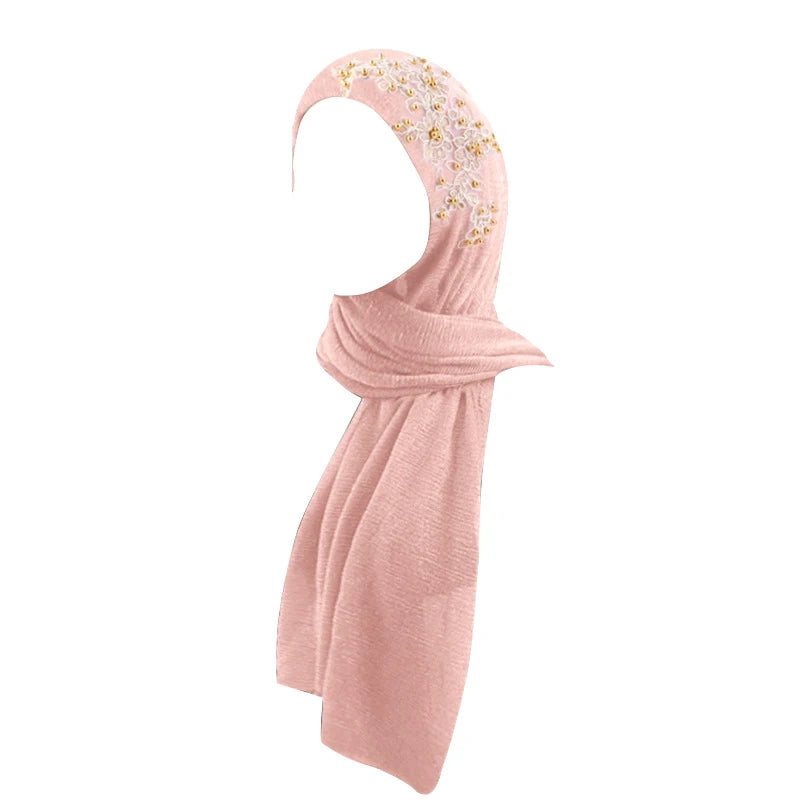 Women's Arabian Polyester Head Wrap Embroidered Elegant Hijabs