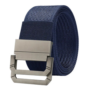 Men's Metal Double Rappelling Buckle Closure Plain Pattern Belts