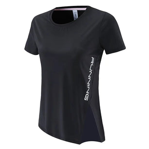 Women's Nylon O-Neck Short Sleeves Fitness Yoga Workout Top