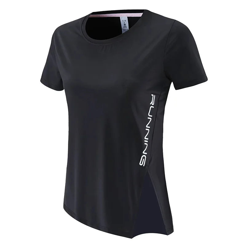 Women's Nylon O-Neck Short Sleeve Breathable Yoga Workout Top