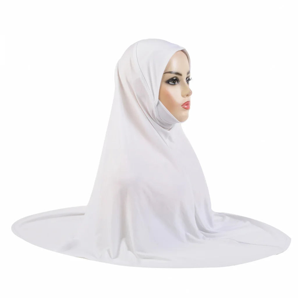 Women's Arabian Polyester Head Wrap Solid Pattern Elegant Hijabs