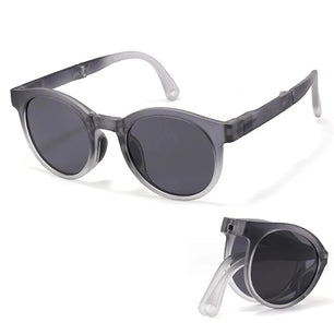 Kid's Plastic Titanium Frame Polaroid Lens Round UV400 Sunglasses