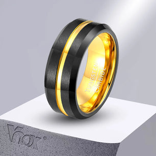 Men's Metal Tungsten Geometric Shaped Trendy Bridegroom Ring