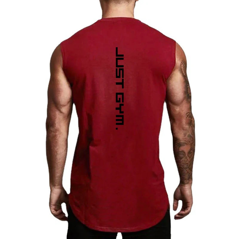 Men's Cotton Sleeveless Pullover Closure Sportswear T-Shirt