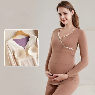 Women's Polyester Long Sleeves Solid Pattern Maternity Dress