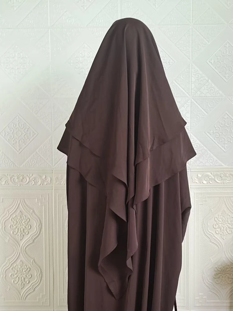 Women's Arabian Polyester Solid Pattern Casual Wear Long Hijabs