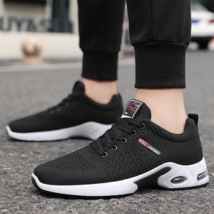 Men's Mesh Round Toe Lace-Up Closure Breathable Sports Wear Shoes