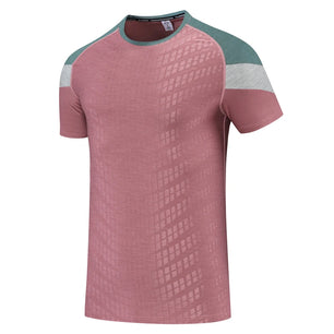 Men's Nylon O-Neck Short Sleeves Printed Pattern Sport T-Shirt