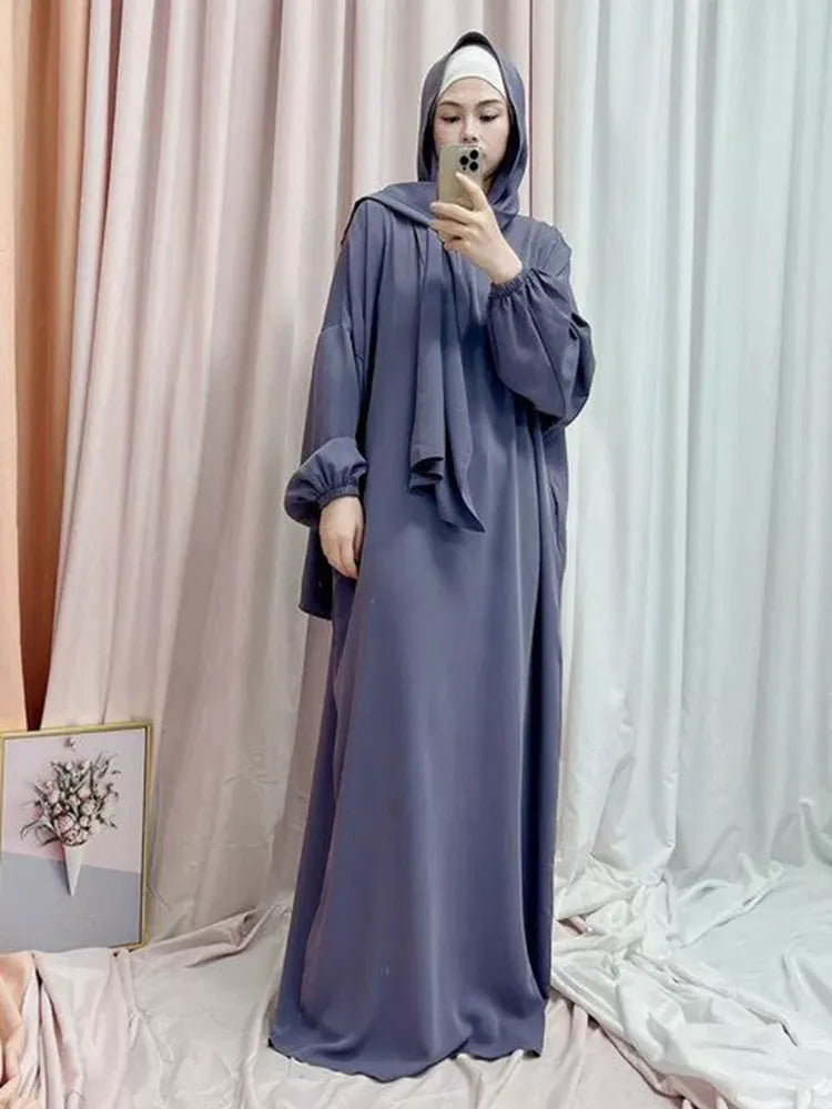 Women's Arabian Polyester Full Sleeve Solid Pattern Casual Abaya