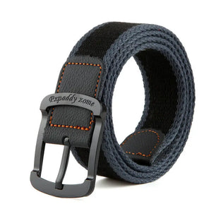 Men's Canvas Pin Buckle Closure Mixed Colors Pattern Belts