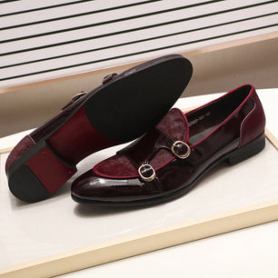 Men's Patent Leather Pointed Toe Slip-On Closure Wedding Shoes