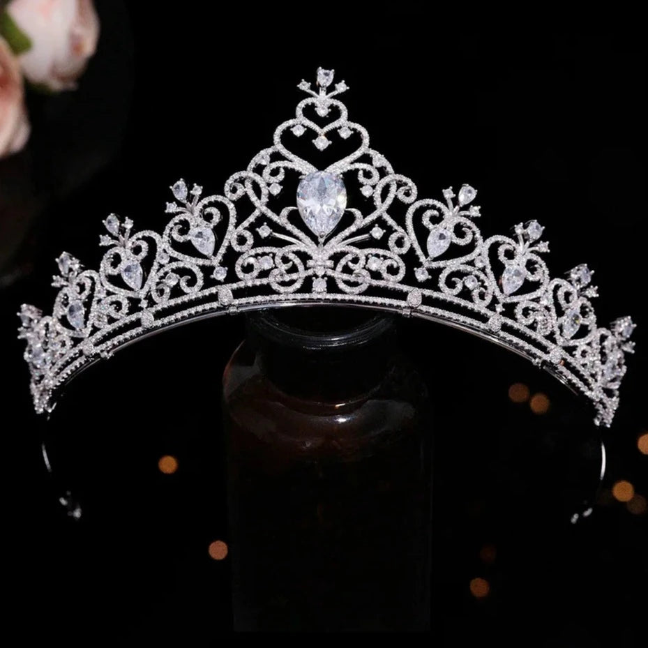 Women's Copper Water Drop Pattern Tiaras Bridal Wedding Crown