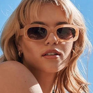 Women's Polycarbonate Frame Rectangle Shaped Vintage Sunglasses
