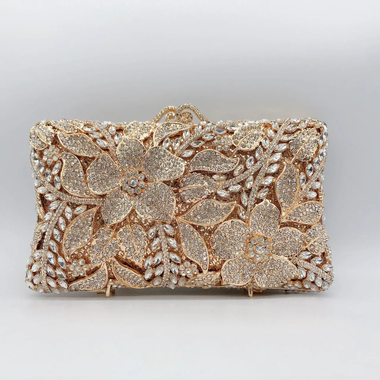 Women's Metallic Hasp Closure Floral Pattern Wedding Clutch