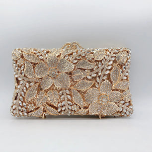 Women's Metallic Hasp Closure Floral Pattern Wedding Clutch