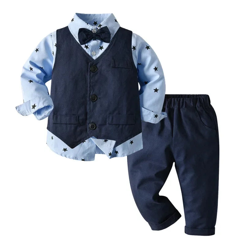 Kid's Cotton Turn-Down Collar Full Sleeve Single Breasted Clothes