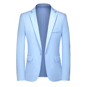 Men's Polyester Long Sleeves Single Button Closure Wedding Blazer