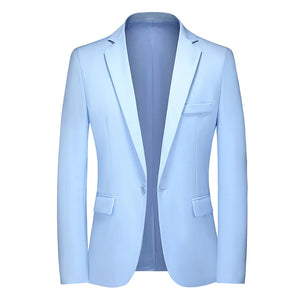 Men's Polyester Full Sleeves Single Button Closure Wedding Blazer