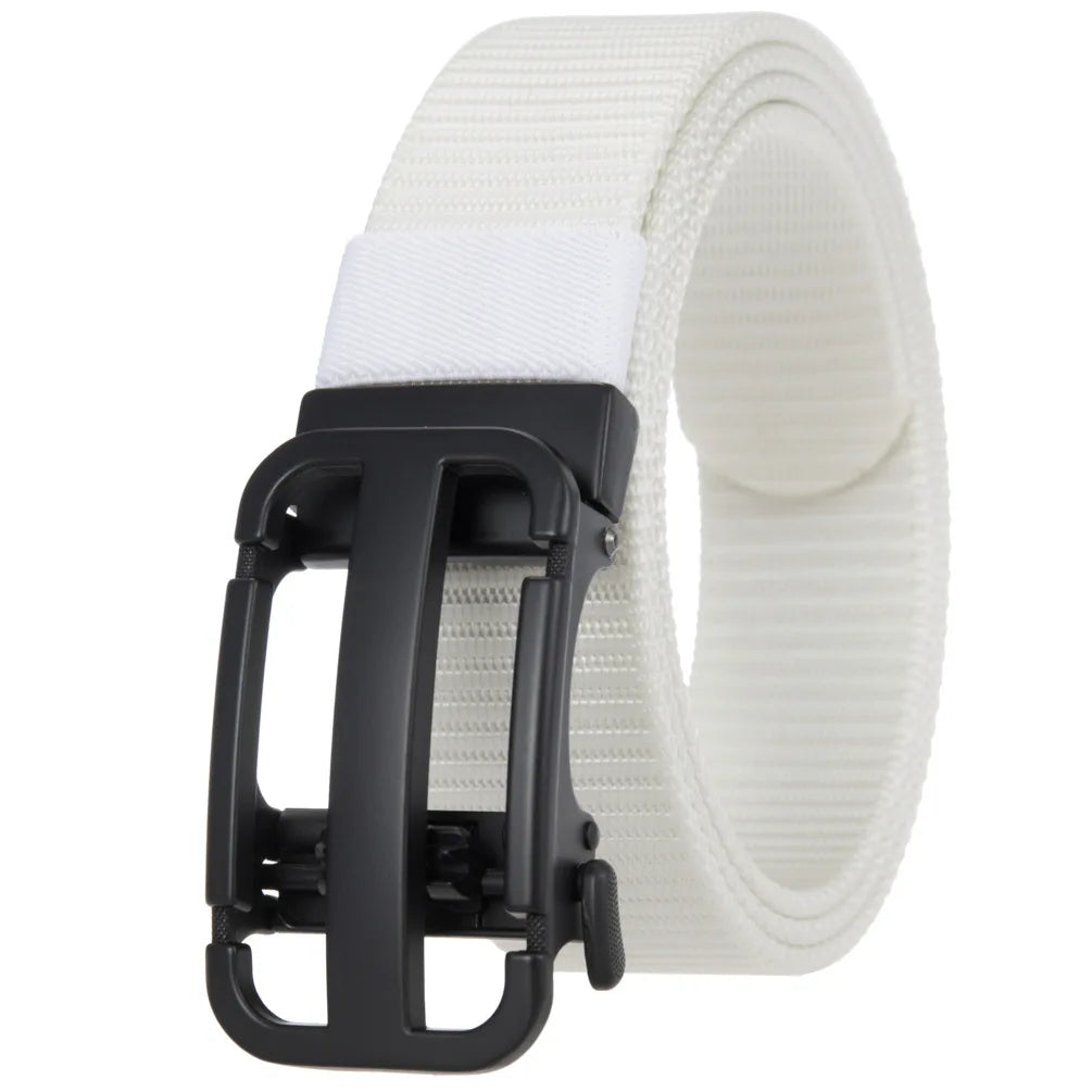 Men's Canvas Automatic Buckle Breathable Solid Pattern Belts