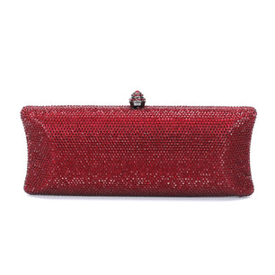 Women's Metallic Hasp Closure Rhinestone Evening Wedding Clutch