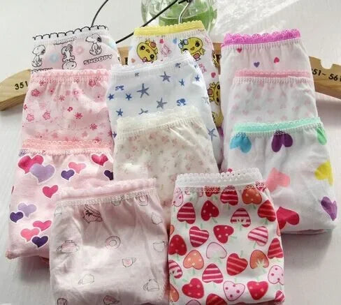 Kid's Girls 6Pcs Cotton Quick-Dry Printed Underwear Panties