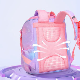 Kid's Girl Polyester Zipper Closure Cartoon Pattern School Backpack