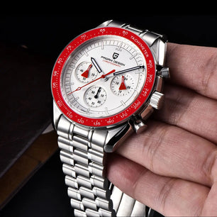 Men's Stainless Steel Folding Clasp Round Shaped Quartz Watches