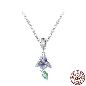 Women's 100% 925 Sterling Silver Zircon Link Chain Flower Necklace