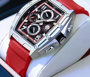 Men's Stainless Steel Buckle Clasp Waterproof Quartz Watches