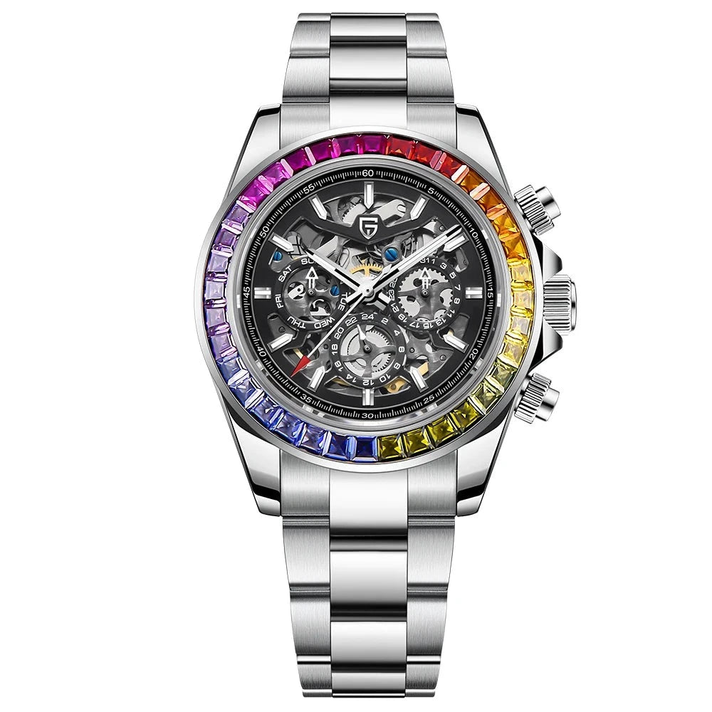 Men's Stainless Steel Folding Clasp Round Shaped Automatic Watches