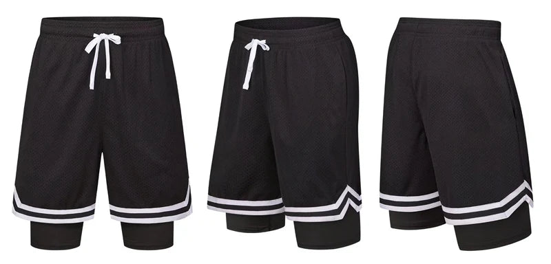 Men's Polyester Drawstring Closure Quick-Dry Fitness Shorts