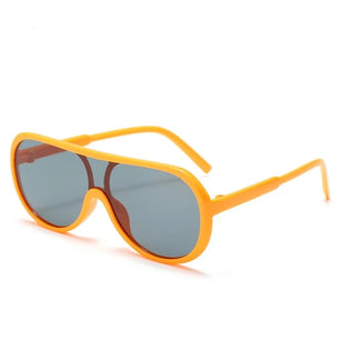 Kid's Plastic Frame Lens Oval Shaped UV400 Protection Sunglasses