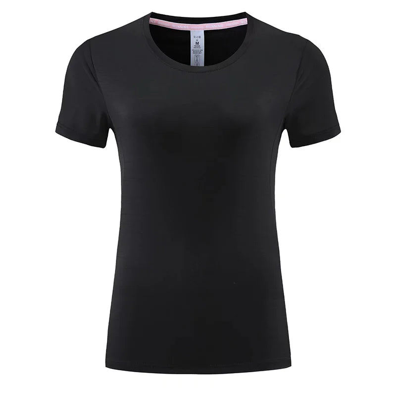 Women's Nylon O-Neck Short Sleeves Breathable Fitness Sport Tops